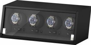 Beco Boxy Castle - Sort og mat sort watchwinder med plads til fire ure
