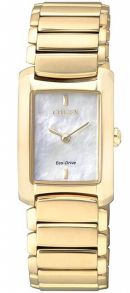 Citizen EG2973-55D - Minimalistisk dameur med smal lænke og urtavle i perlemor