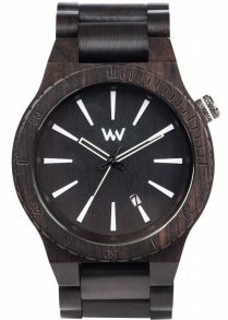 WeWood Assunt Black - Sort armbåndsur med hvide og stål detaljer