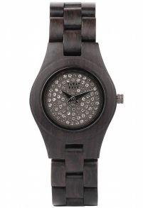 WeWood Moon Crystal Black - Sort dameur med krystal detaljer på urskiven