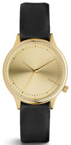 Komono Estelle Classic Black - Dameur i sort og guldbelagt rustfrit stål
