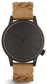 Komono Winston Woven Chestnut - Ur i rustfrit stål med en flettet rem