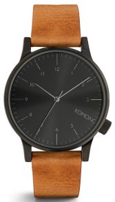 Komono Winston Regal Cognac - Stilfuldt ur i sort og brun