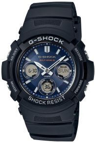 Casio AWG-M100SB-2AER - Urtavle i blå, verdenstid, soldrevet og kronografer