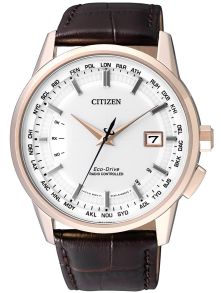 Citizen CB0153-21A, Elegant - Herreur med brun rem og en gylden urkasse