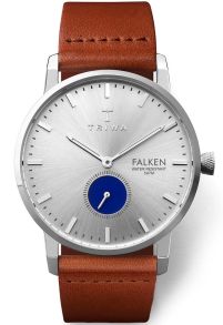 Triwa Blue Eye Falken - Armbånds ur i stål med blå kronograf og læderrem