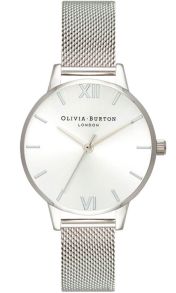 Olivia Burton Sunray Dial Midi Silver Mesh OB16MD86