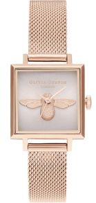 Olivia Burton 3D Bee Square Dial Blush Sunray & Pale Rose Gold OB16AM164