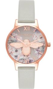 Olivia Burton Watercolour Florals Grey & Rose Gold OB16PP43