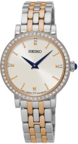 Seiko SFQ810P1 - Flot armbåndsur til damer beklædt med rosagulddublé detaljer